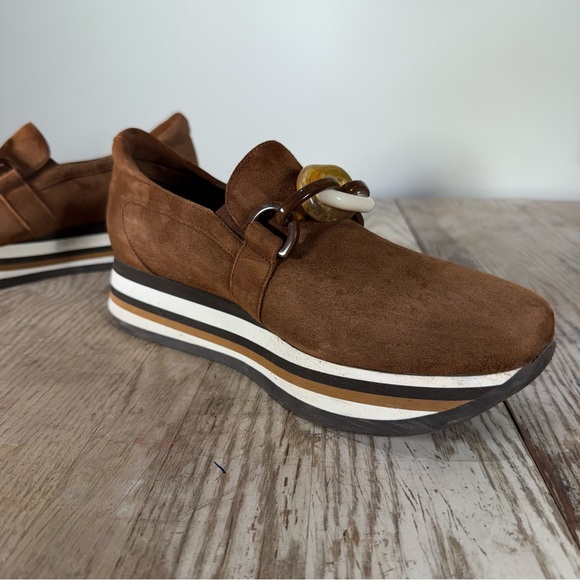 Softwaves Gada Loafer in Chocolate Brown Striped Platform Women’s Size 41 - Picture 3 of 12